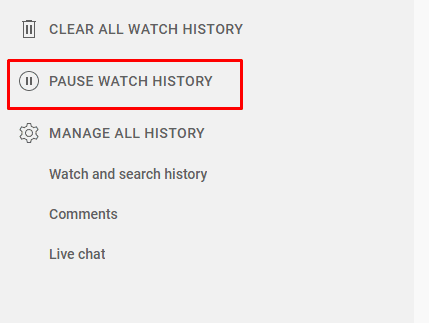 Pause watch history