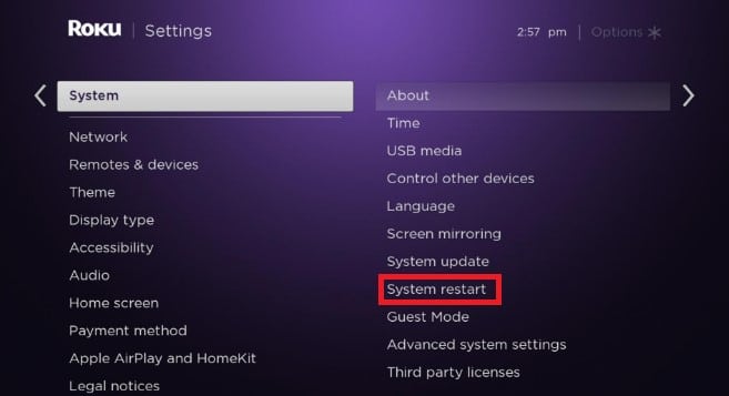 Perform a Full Restart on Your Roku Device