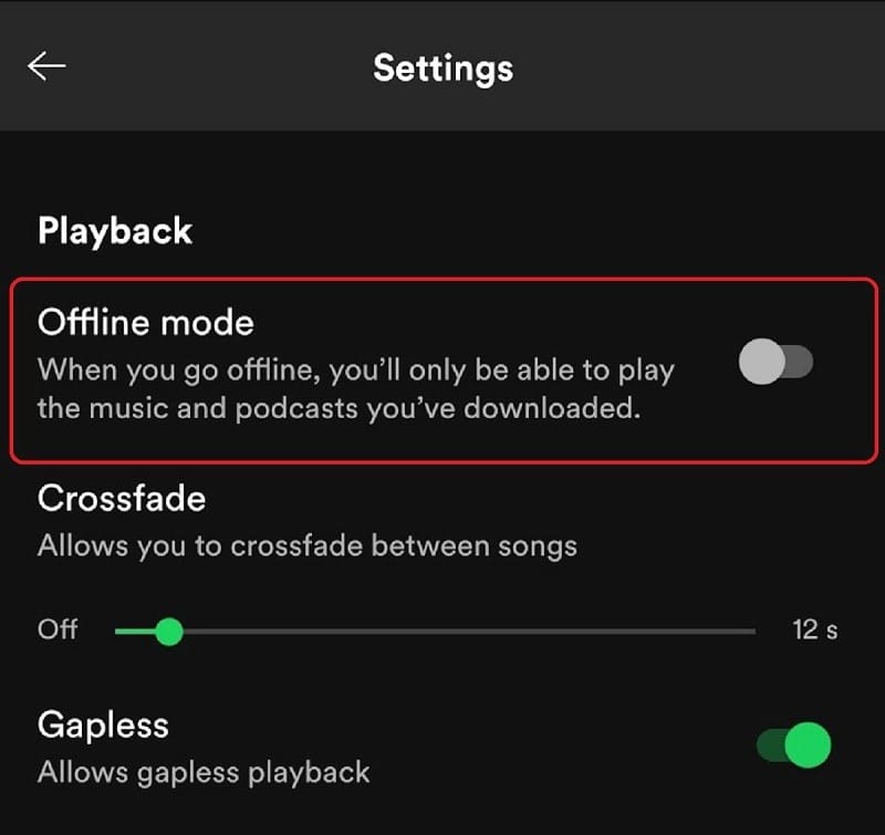 Play Songs in Offline Mode
