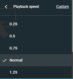 Playback speed option