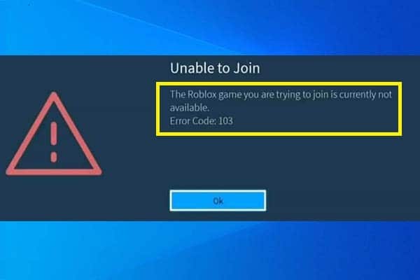 Roblox error code 103