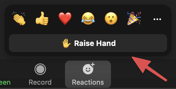 Select Raise Hand