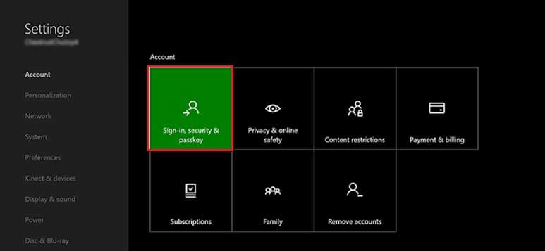 Select Sign-in- security & passkey