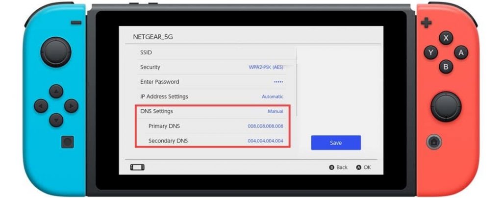 Set the following as the DNS values