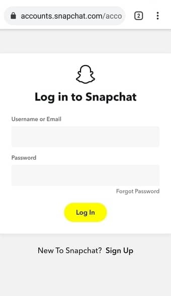 Snapchat account login