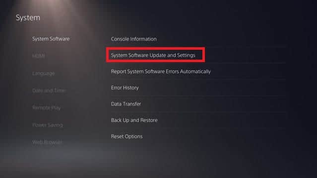 System Software Update and Setting