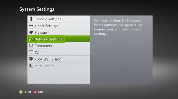 Then select Network settings