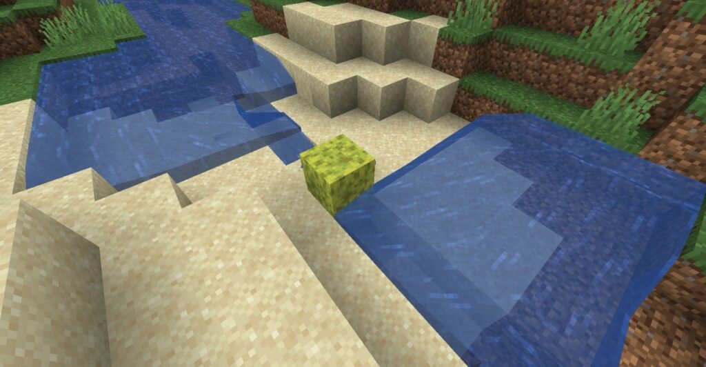 Using a Sponge in Minecraft