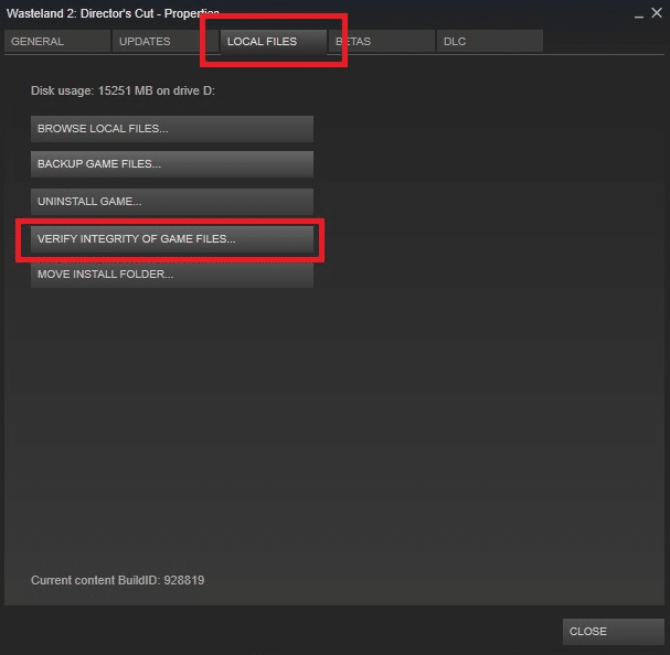 Verify Integrity of Game Cache