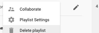 delete playlist on youtube