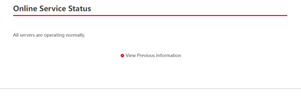 Check The Server Status Of Nintendo