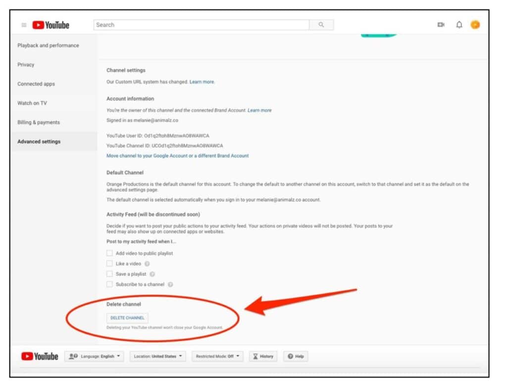 How To Delete A YouTube Account