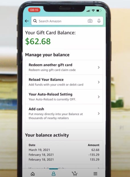 Claim Code of your gift card and check the balance