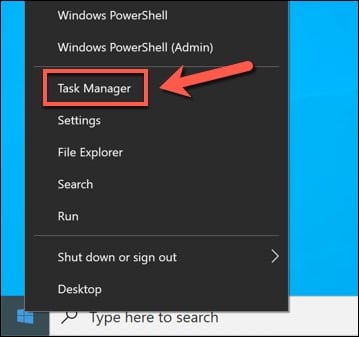 Click on Task Manager