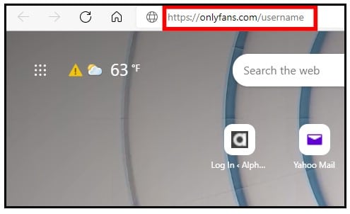 Click on the URL section on your preferred browser