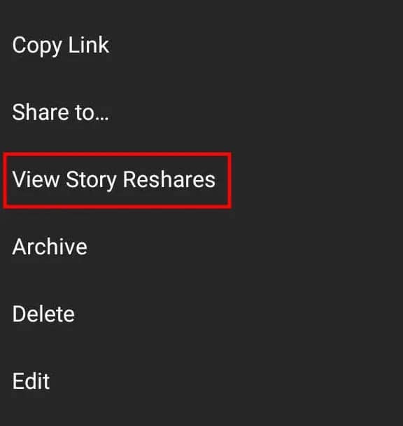 Click on the View Story Re-shares