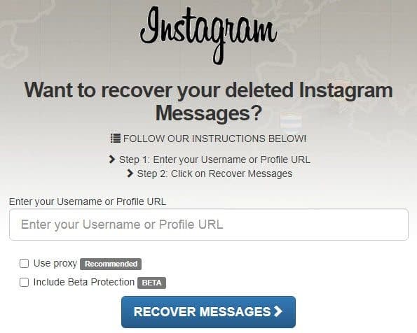 Deleted Messages on Instagram using the Instagram Message