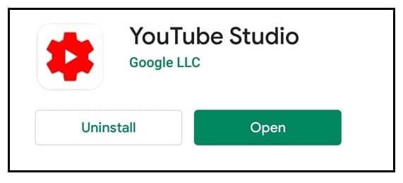Download the YouTube Studio from the Play Store