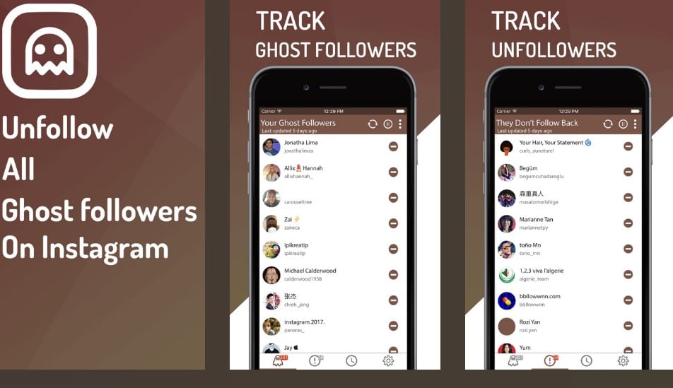 Ghost Unfollowers for Instagram and Fake IG Clean