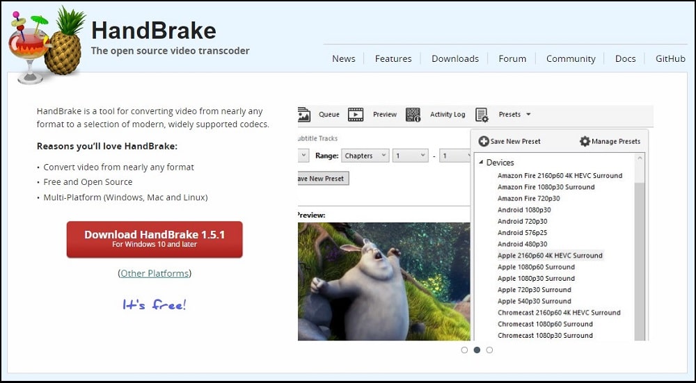 HandBrake apps Homepage