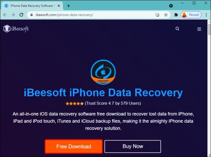 Launch iBeesoft iPhone Data Recovery