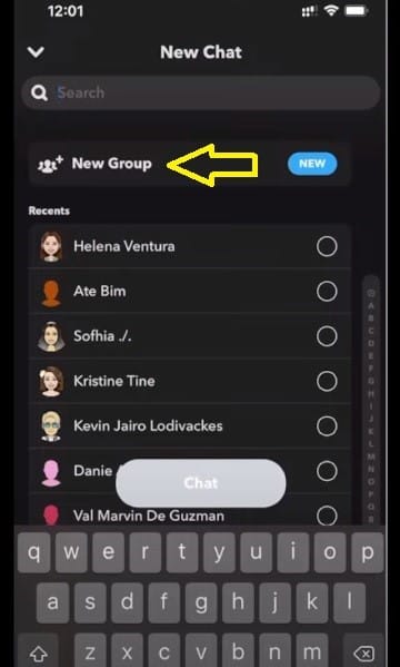 New Group Chat in snapchat