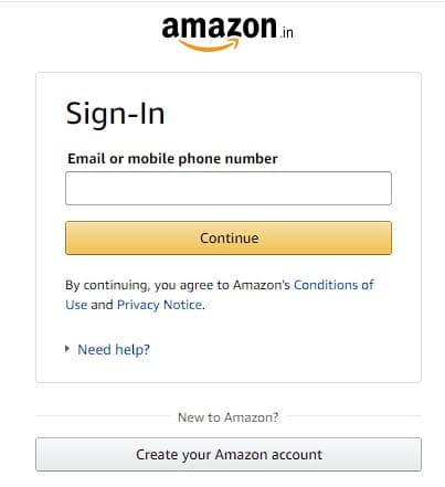 On your device log in to your Amazon account