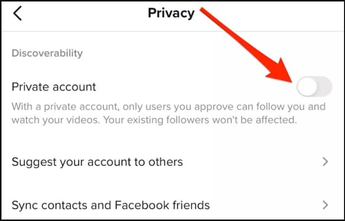 Private Account option