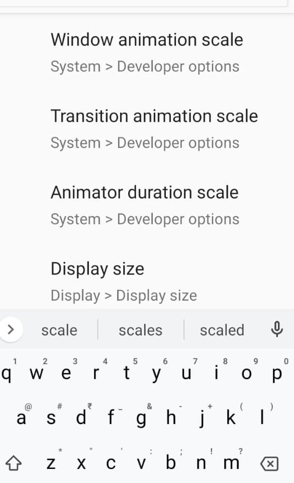Settings Interface and tap on the Developer Options