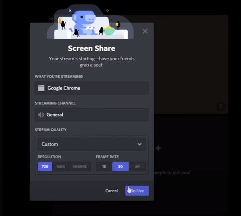 Share screen button