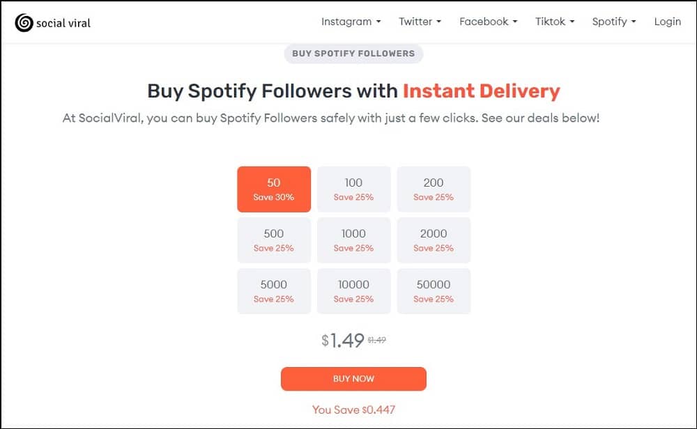 Social Viral for Buy Spotify Followers