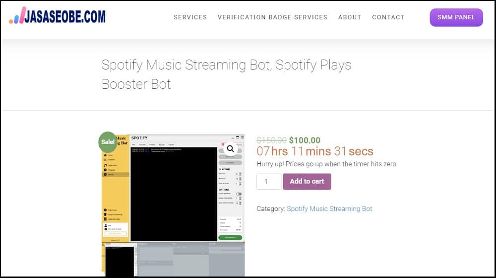 Spotify Music Streaming Bot Homepage