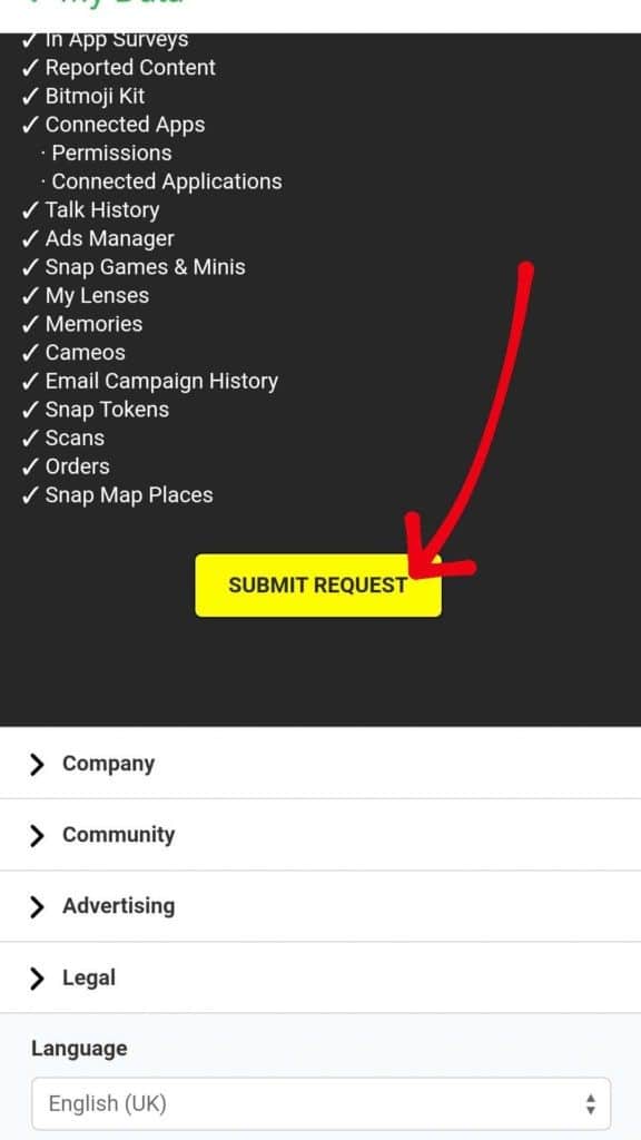 Tap on the Submit Option Request