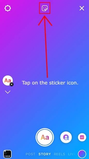 Tap the Chain Link icon sticker