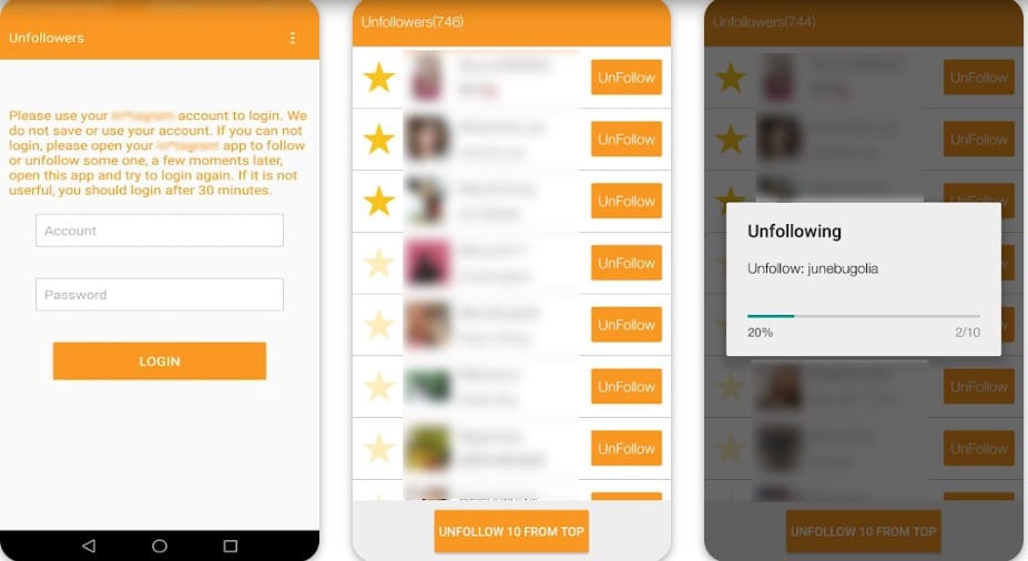 Unfollow Users for Instagram apps from play store