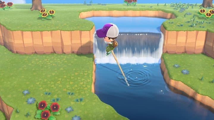 Vaulting pole to cross a river in Animal Crossing