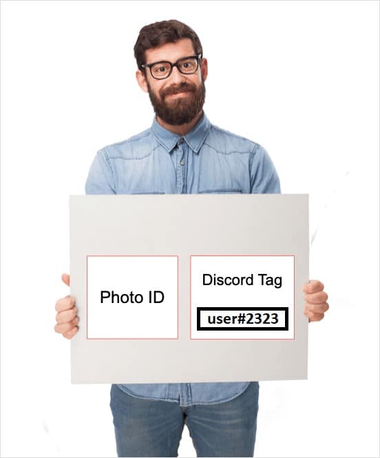 Write down your Discord tag on paper