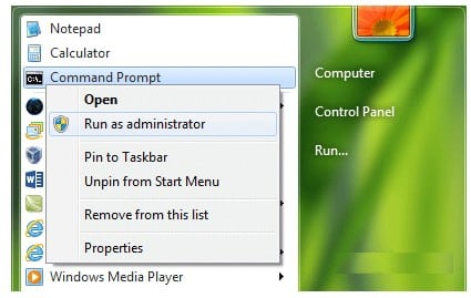 Command prompt as an administrator