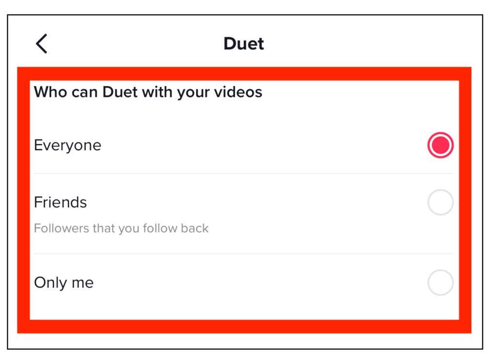 Duet with your videos section