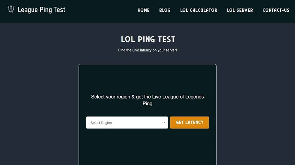 League Ping test overview