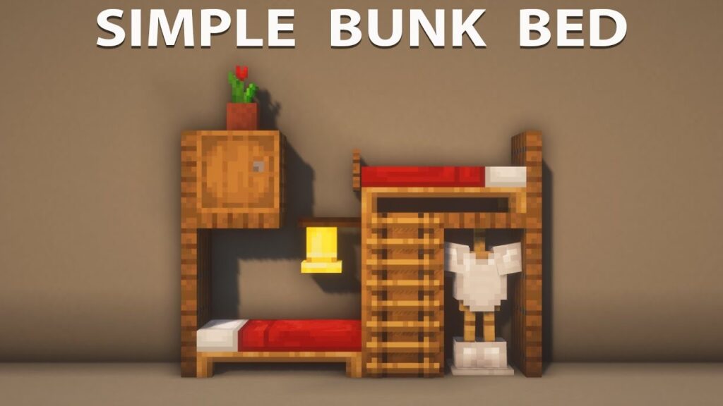 Make Bunk Beds In Minecraft Simple, How To Build Cool Bunk Beds In Minecraft