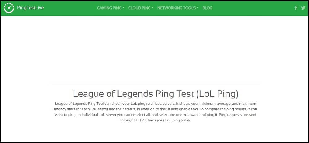 Ping test live overview