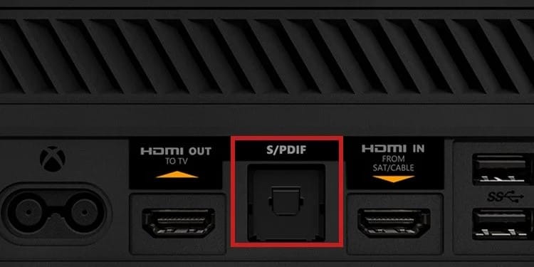 S-PDIF port located on the rear side of your console