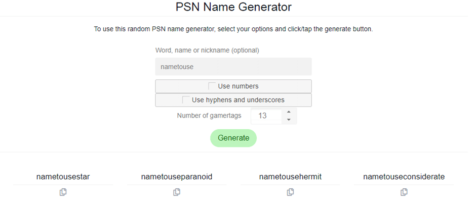 pns name