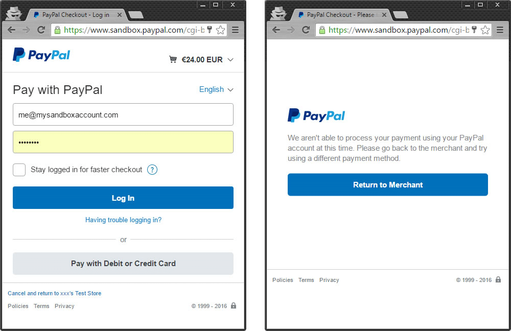 PayPal account