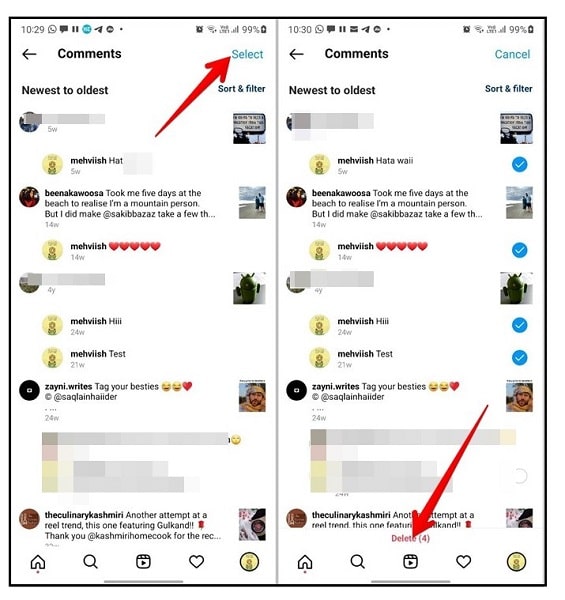 Click Delete instagram data