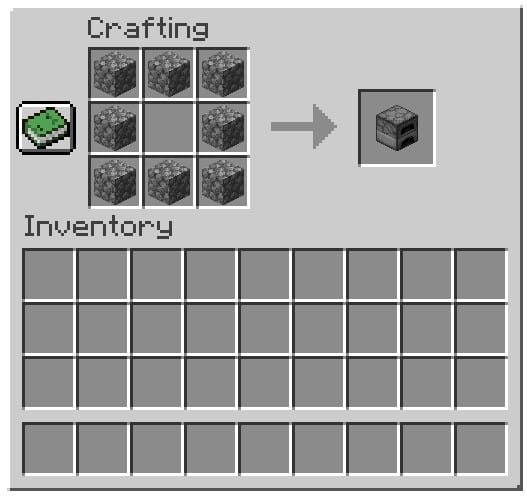Cobblestone and place them on your crafting table