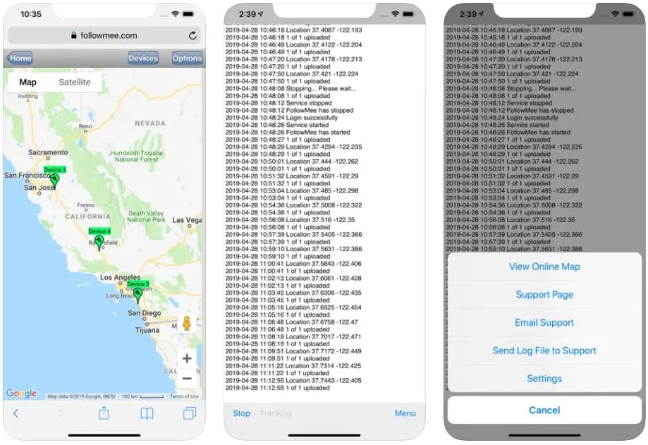 FollowMee GPS Location Tracker app from Apps store