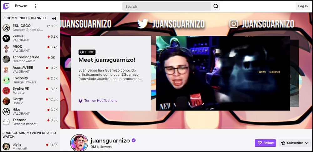Juansguarnizo Twitch Streamers