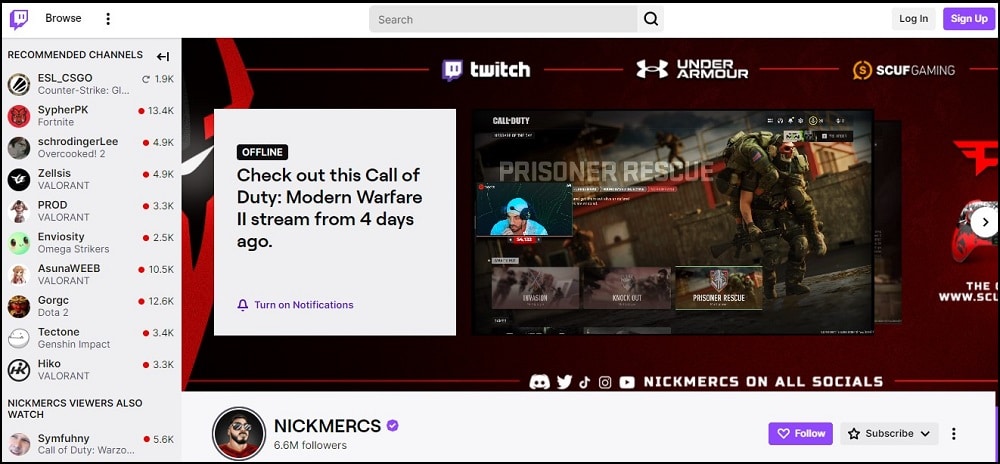 NickMercs Twitch Streamers